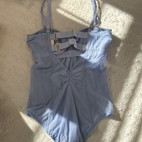 NWT  We Are Hah Under the Wire Mesh Bodysuit in Periwinkle  Size : XS - Picture 7 of 7